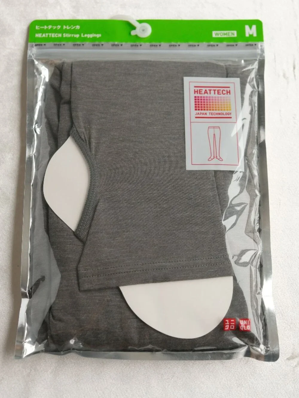 NIB Uniqlo Heattech Stirrup Leggings, dark heather grey, Medium